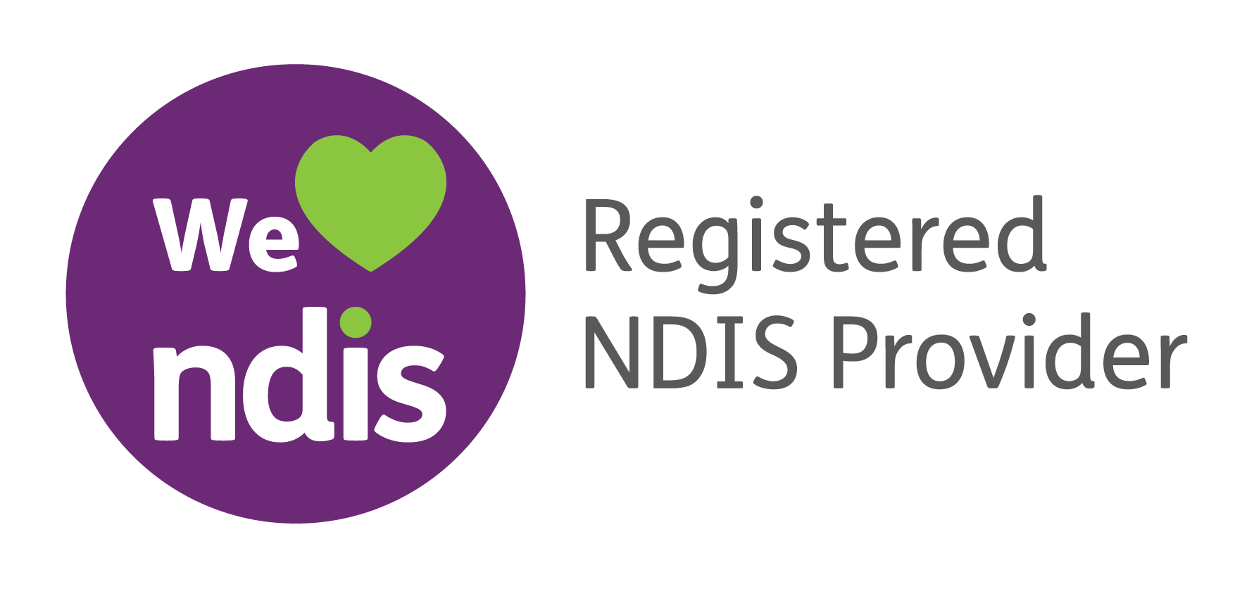 We heart NDIS. Registered NDIS Provider.